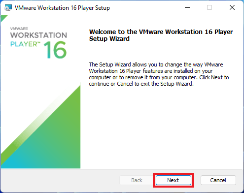 VMware Setup Window