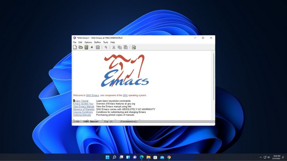 Install Emacs Text Editor on Windows 11