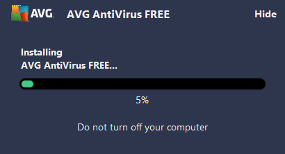 Installing AVG AntiVirus Free