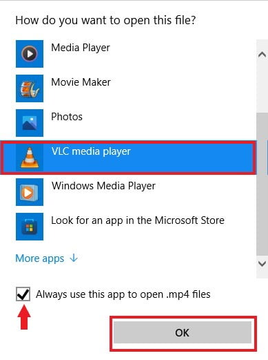 Make VLC Media Player the Default App for .mp4