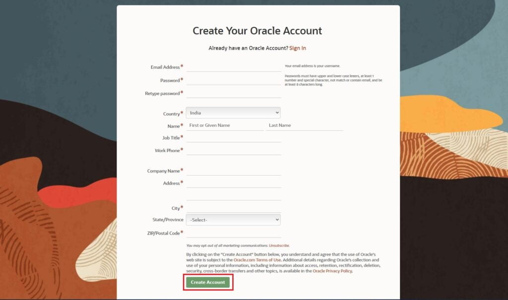 How to Create Free Oracle Account
