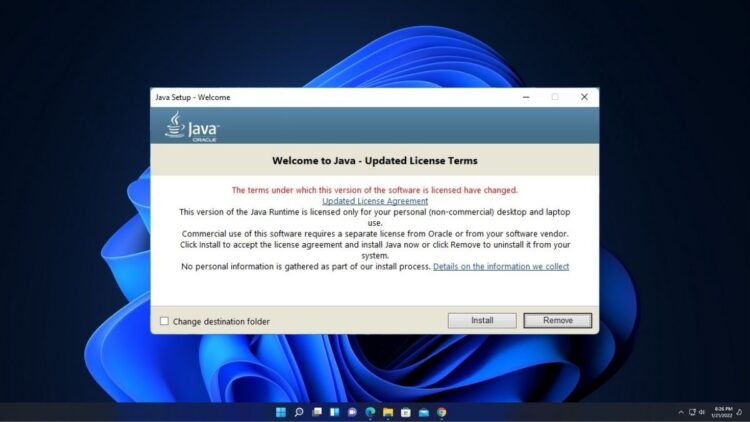 How to Install Java JRE on Windows 11