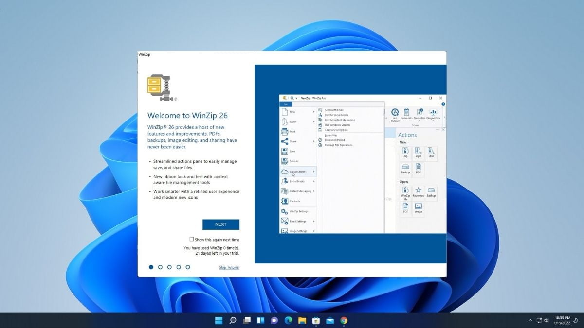 Installing WinZip for Free on Windows 11