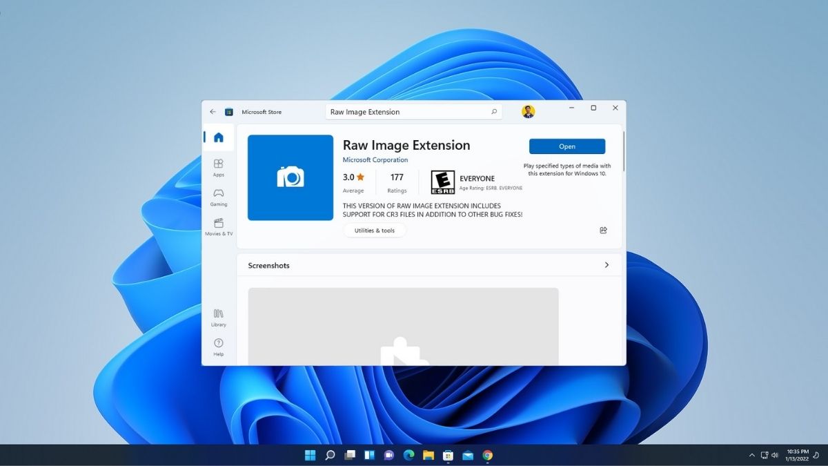 Opening RAW Image Files on Windows 11