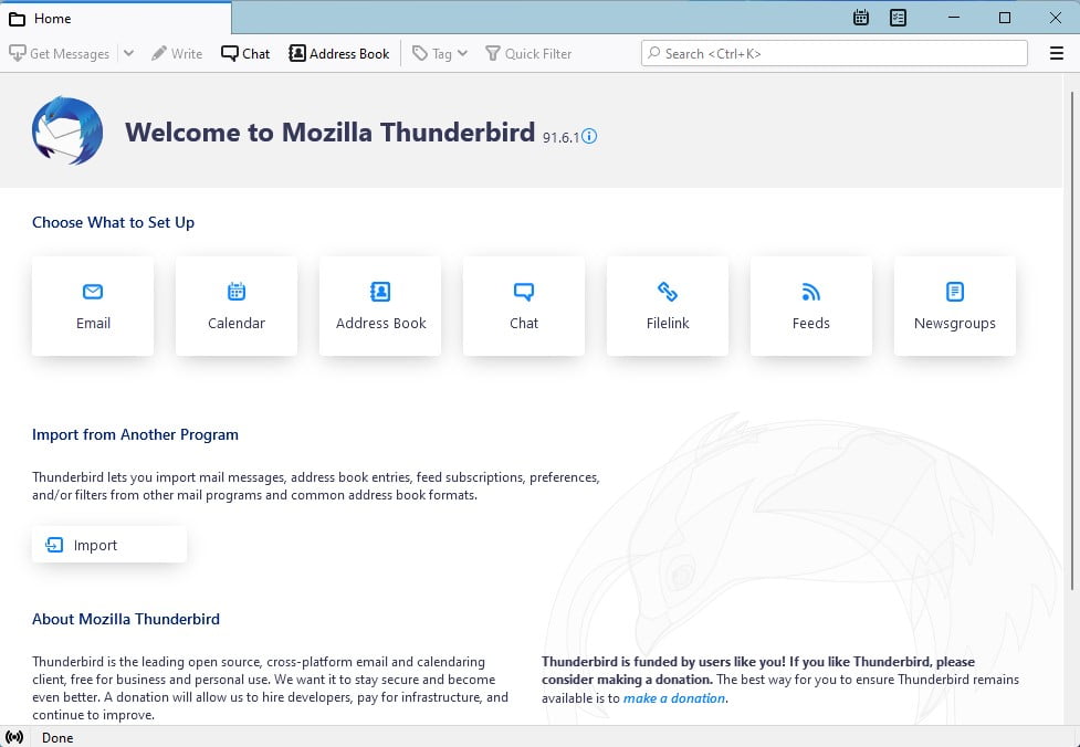 Mozilla Thunderbird Interface