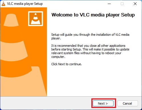 VLC Media Player Setup Window