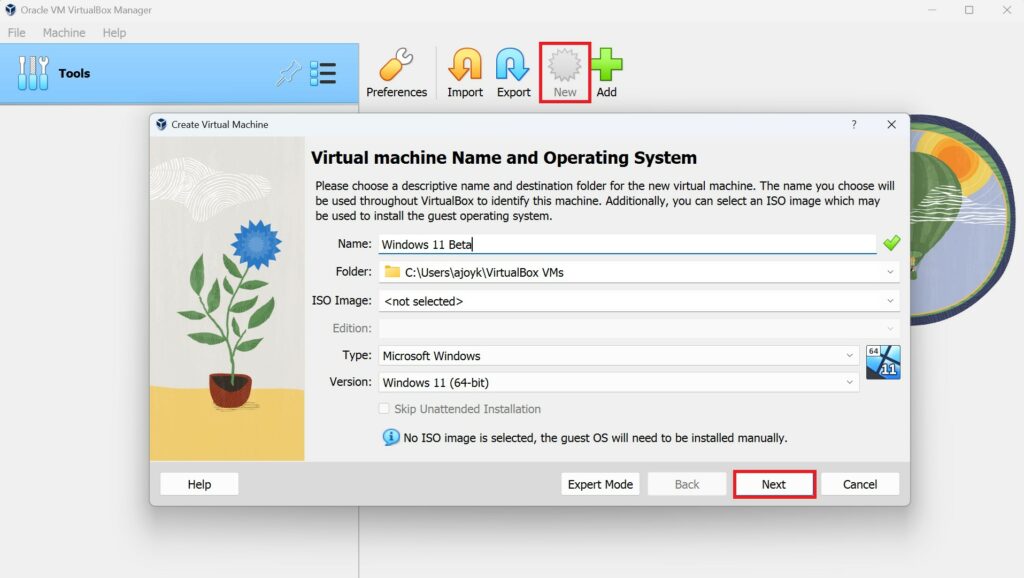 Create Virtual Machine for Windows 11