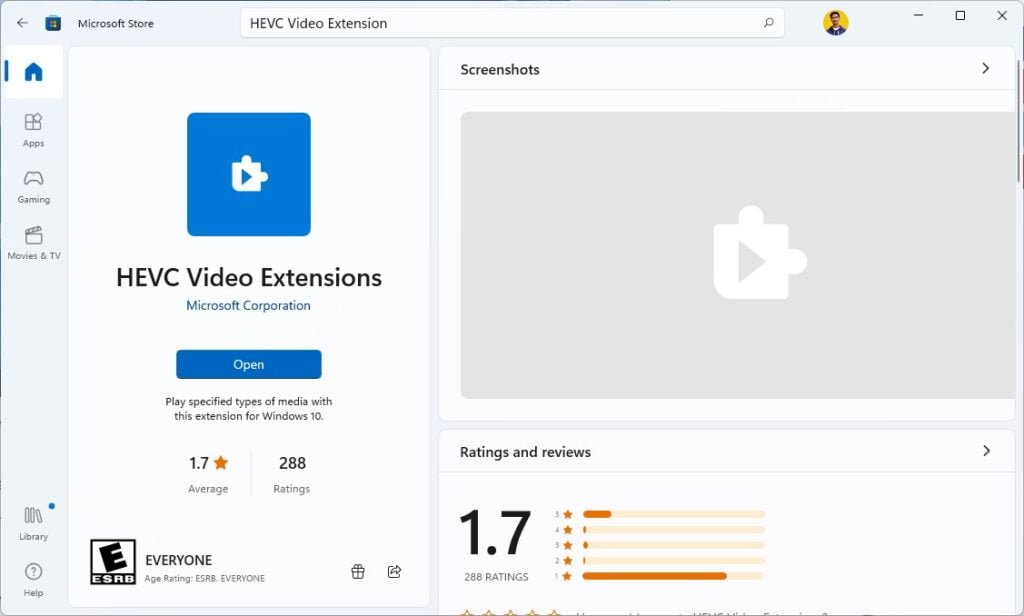 HEVC Video Extension to Play 4K Videos