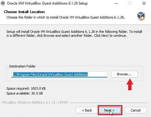 Choose Install Location of VBox Tool