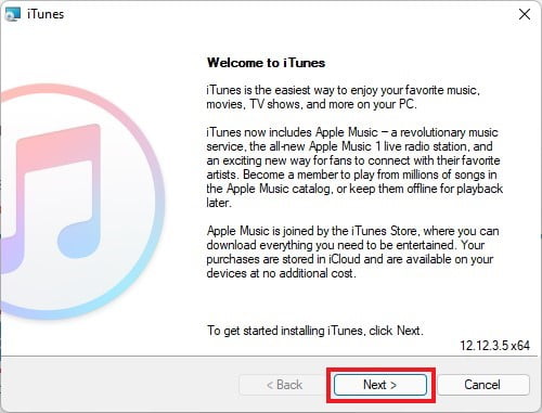 Welcome to iTunes Installation Wizard