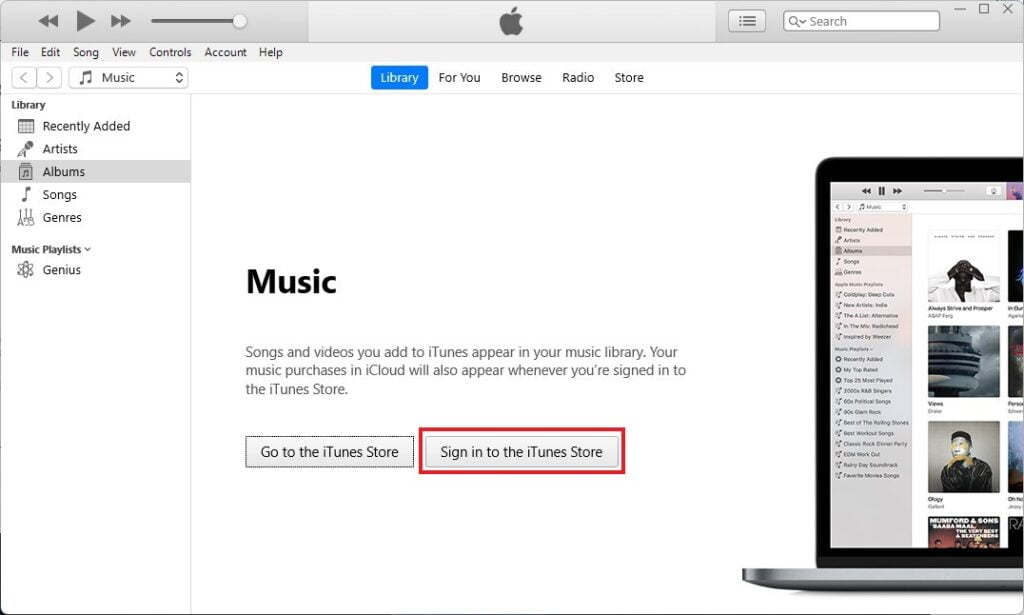 iTunes Welcome Screen