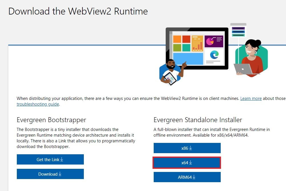 Download the WebView2 Runtime