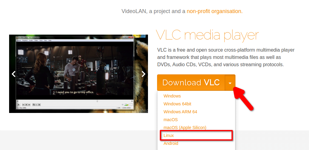 Download Installer File for VLC