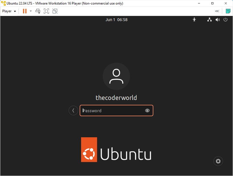 Ubuntu Login Window