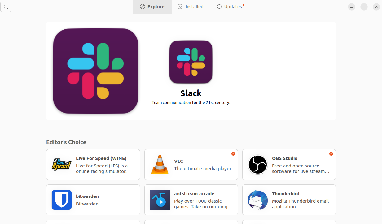 App Store Interface on Ubuntu