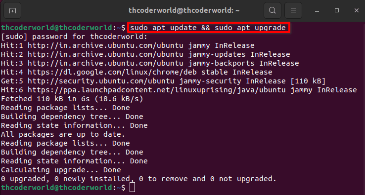 Updating and upgrading Ubuntu Package repository