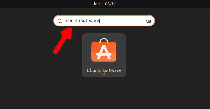 Opening Ubuntu Software