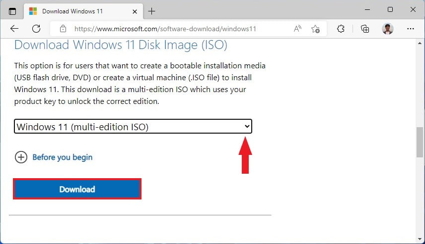 Downloading Windows Disk Image