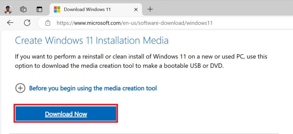 Download the Media Creation Tool