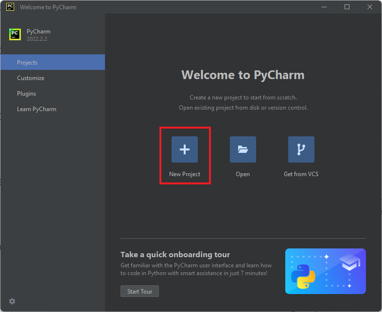 Create a New Project on PyCharm