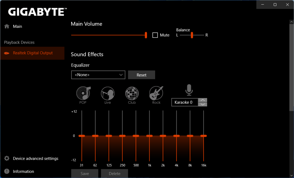 Realtek Audio Manager Interface