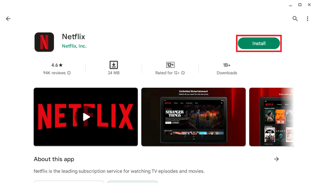 Install Netflix App