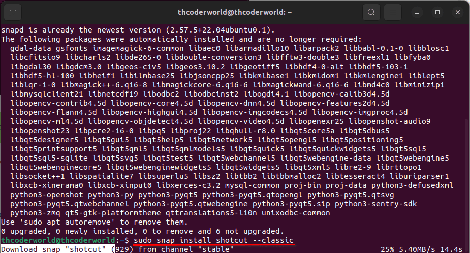 Downloading and Installing Shotcut Classic on Ubuntu