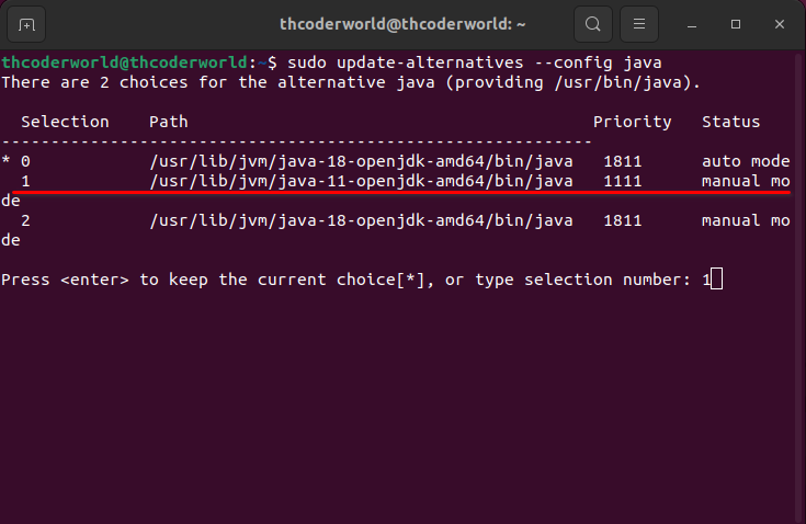 Switching Java Version on Ubuntu