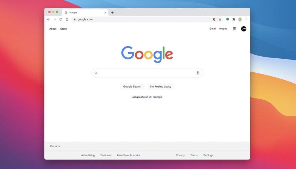 Google Chrome Interface on Mac