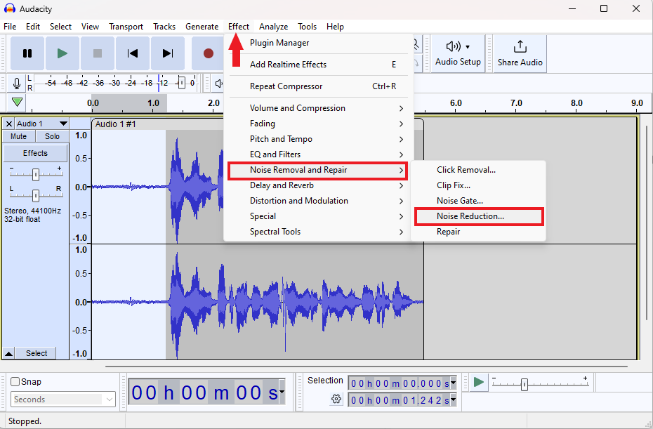 Noise Reduction in Audacity