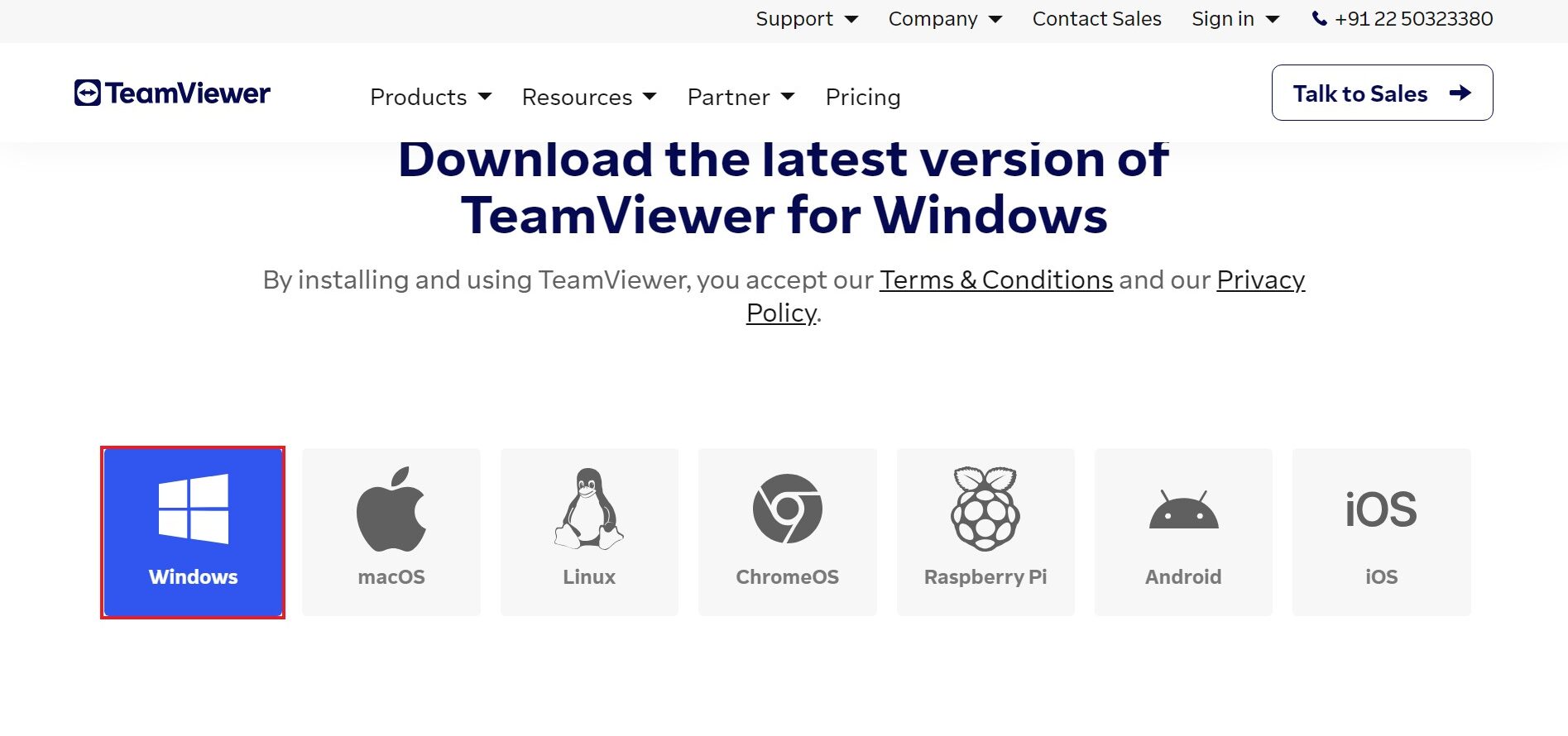Offical Download Page of TeamViwer