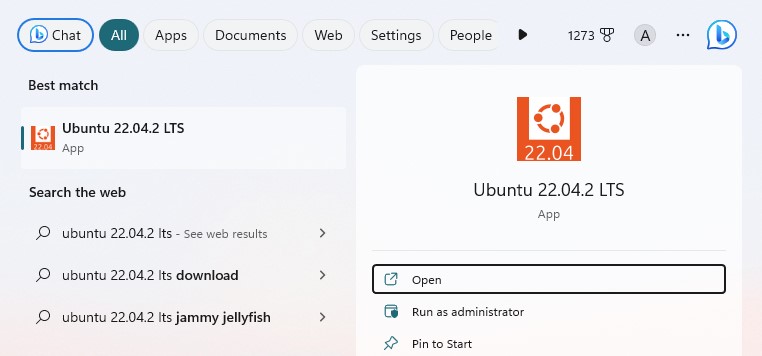 Open Ubuntu WSL