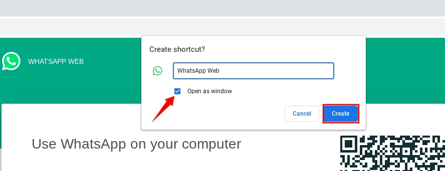 Creating WhatsApp Web Shortcut
