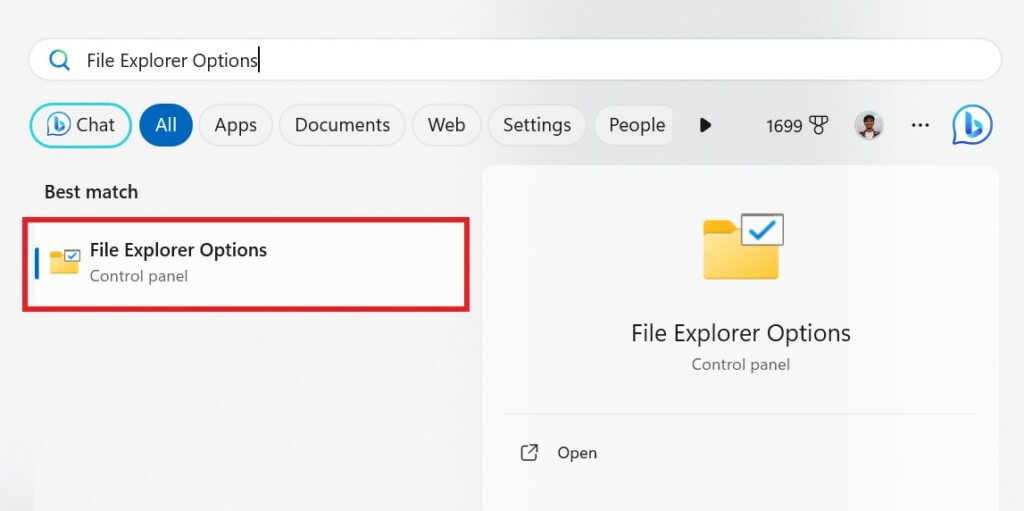 Opening File Explorer Options