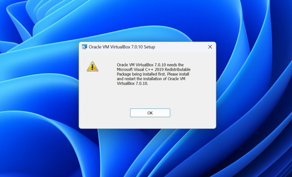 Oracle VM VirtualBox error