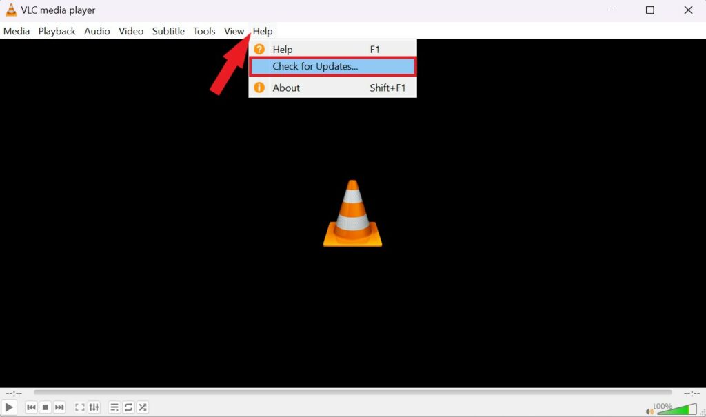 Check for Update on VLC
