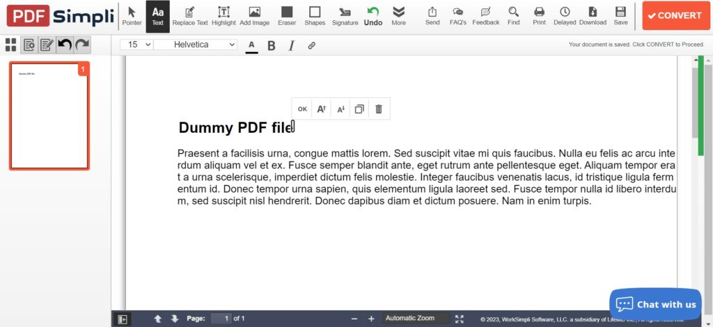 Simpli PDF Interface