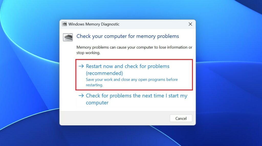 Check for RAM Problems to Fix Freezing Issues on Windows