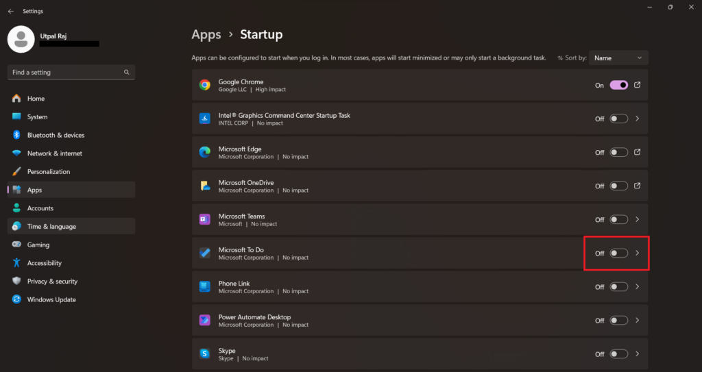 Turn Off Startup Apps