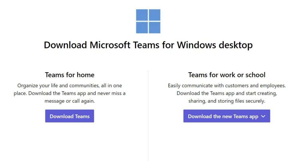 Download Microsoft Teams for Windows Desktop