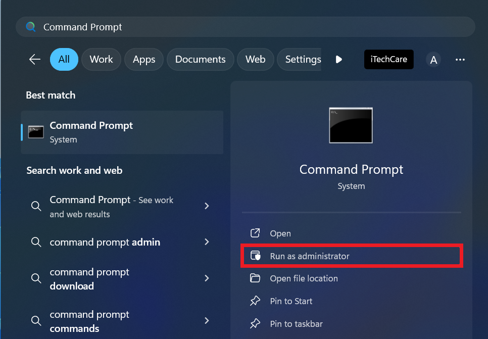 Run Command Prompt as an Administrator