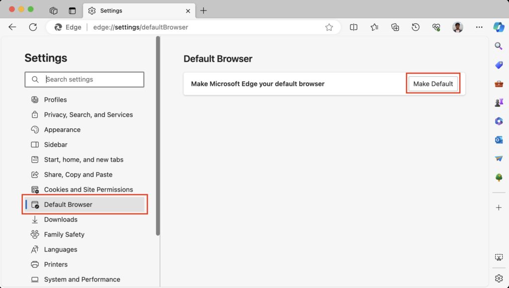 Default Browser Settings