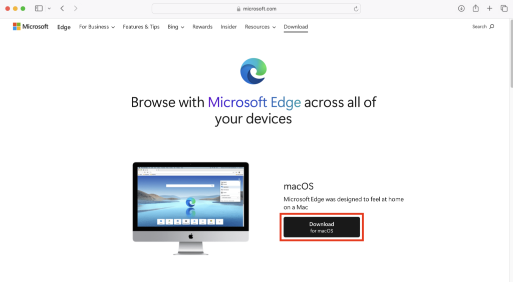 Download Microsoft Edge of macOS
