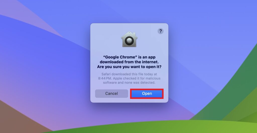 Open Chrome on mac